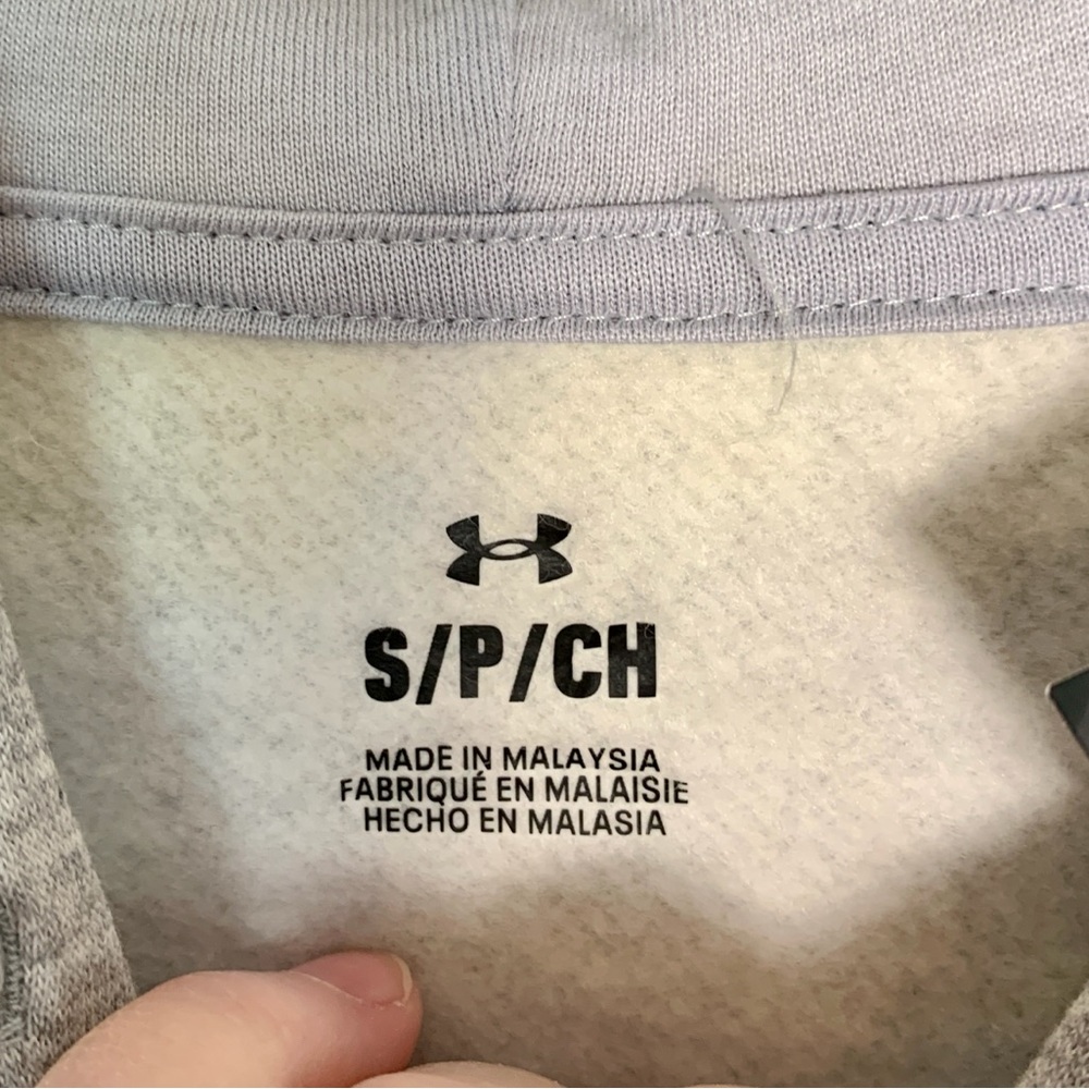 Under Armour Women’s Rival Fleece Glitter Logo Pullover Gray Hoodie Size Small - Picture 8 of 12